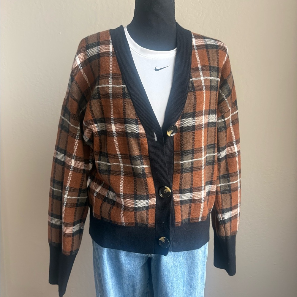 Marled Black and Brown Knit Sweater